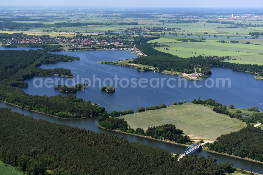 Aerial image Burg - Forests on the shores of Niegripper lake in Burg in the state Saxony-Anhalt