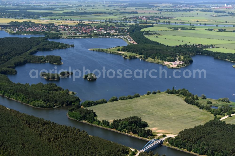 Aerial photograph Burg - Forests on the shores of Niegripper lake in Burg in the state Saxony-Anhalt