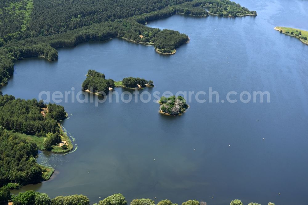 Aerial image Burg - Forests on the shores of Niegripper lake in Burg in the state Saxony-Anhalt