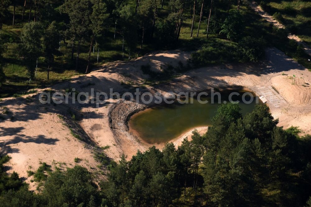 Aerial image Lübtheen - Forests on the shores of Lake in Luebtheen in the state Mecklenburg - Western Pomerania