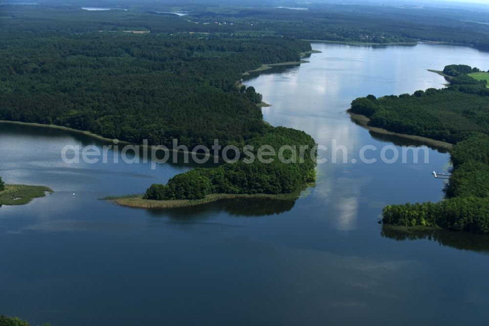 Aerial photograph Schwarz - Forests on the shores of Lake Zethner See in Schwarz in the state Mecklenburg - Western Pomerania