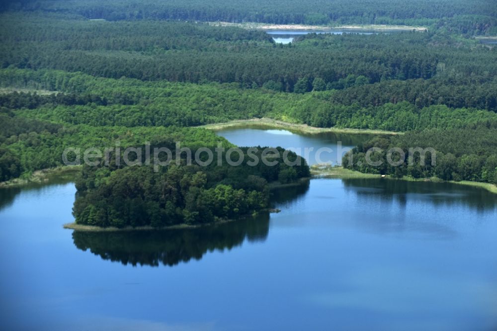 Aerial photograph Schulzenhof - Forests on the shores of Lake Grosser Tietzensees in Schulzenhof in the state Brandenburg