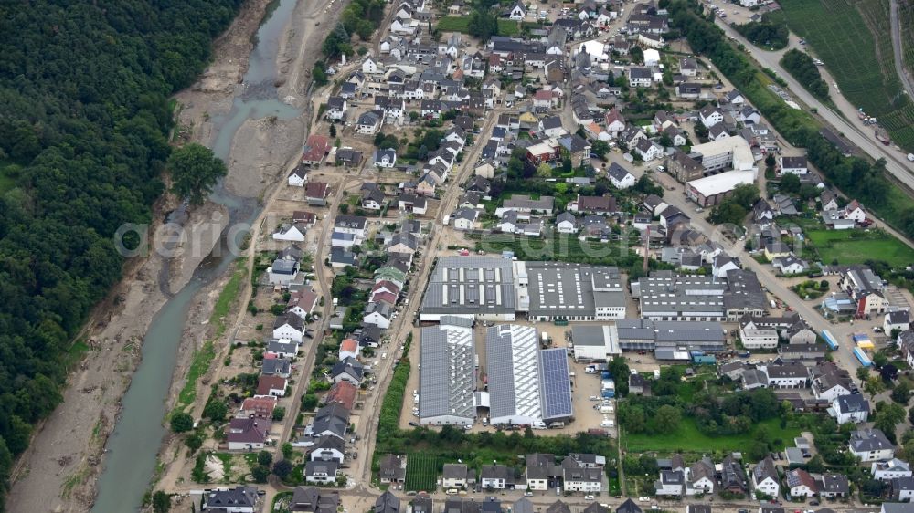 Aerial photograph Bad Neuenahr-Ahrweiler - Walporzheim after the flood disaster in the Ahr valley this year in the state Rhineland-Palatinate, Germany