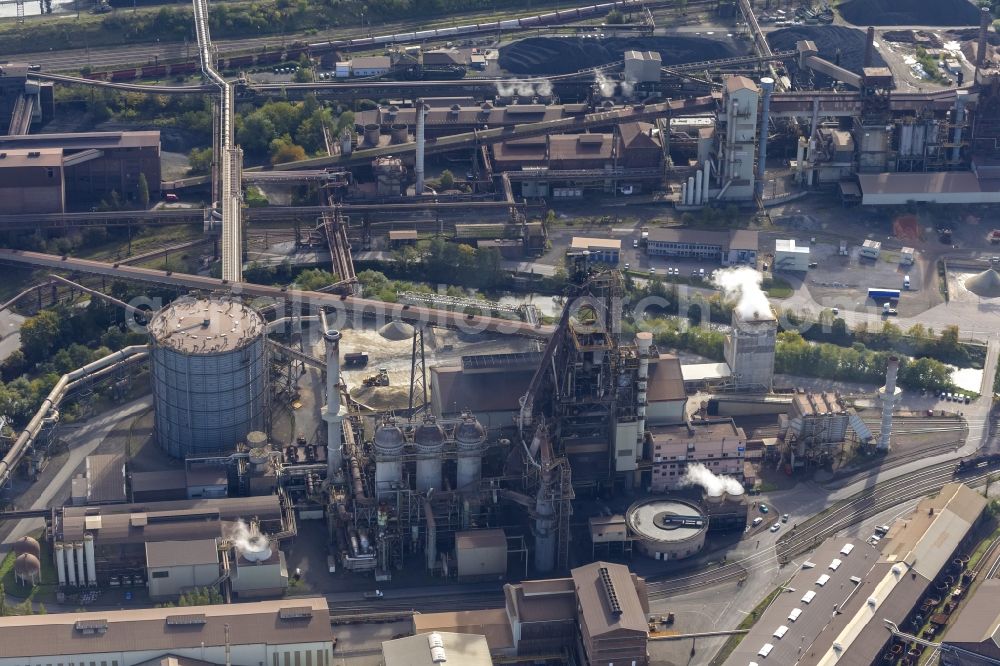 Dillingen from the bird's eye view: Mill Dillinger Hütte - Europe's biggest heavy-plate mill in Dillingen in Saarland