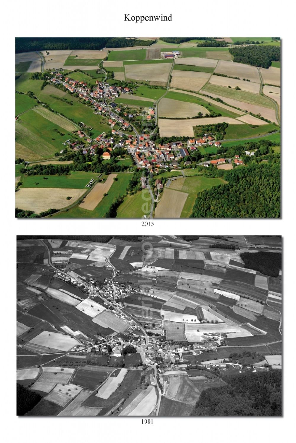 Aerial photograph Koppenwind - Village - View of the district Hassberge belonging municipality in Koppenwind in the state Bavaria