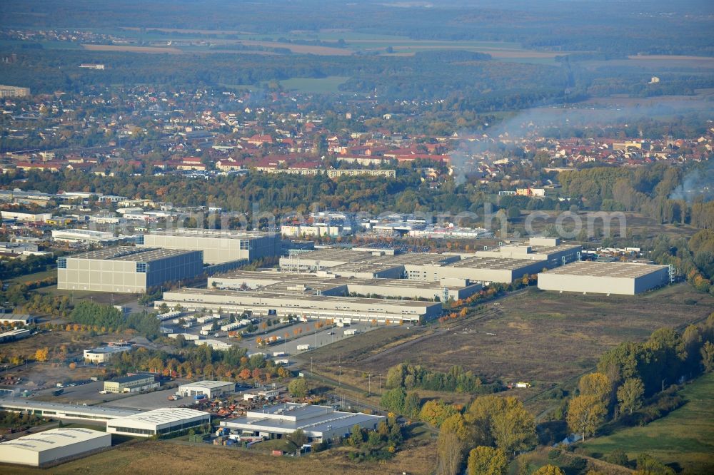 Haldensleben from the bird's eye view: View of the logistic center in Haldensleben. The goods distribution in Haldensleben was in the course of the expansion of Otto Versand expanded to 15,000 square meters