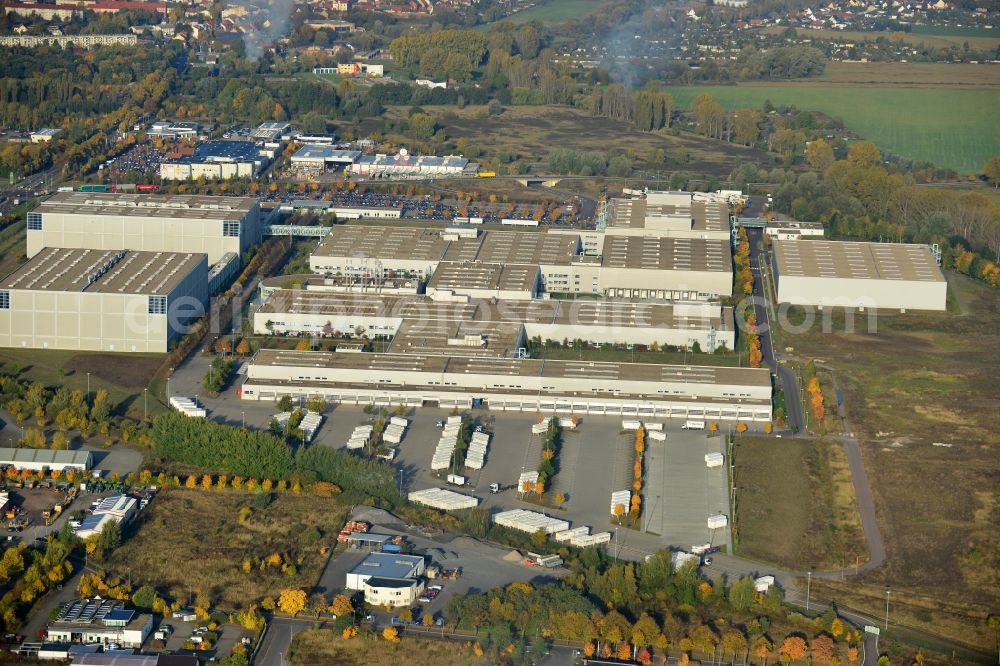 Aerial photograph Haldensleben - View of the logistic center in Haldensleben. The goods distribution in Haldensleben was in the course of the expansion of Otto Versand expanded to 15,000 square meters