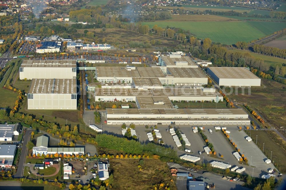 Haldensleben from above - View of the logistic center in Haldensleben. The goods distribution in Haldensleben was in the course of the expansion of Otto Versand expanded to 15,000 square meters