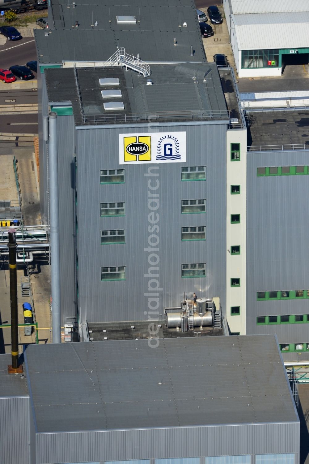 Aerial image Genthin - Blick auf das ehemalige Henkel-Werk in Genthin. Die Waschmittelwerk Genthin GmbH wurde 2009 als Tochtergesellschaft der HANSA GROUP AG gegründet. View of the former Henkel plant in Genthin. The detergent factory Genthin GmbH was founded in 2009 as a subsidiary company of the HANSA GROUP AG.