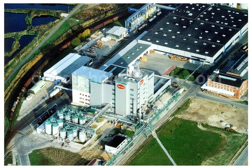 Aerial image Genthin - Waschmittelwerk der HENKEL AG (SPEE-Werk) in Genthin - Sachsen - Anhalt.