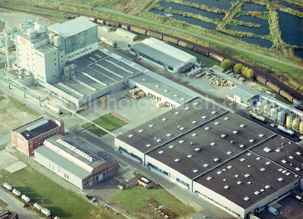 Genthin from above - Waschmittelwerk der HENKEL AG (SPEE-Werk) in Genthin - Sachsen - Anhalt.