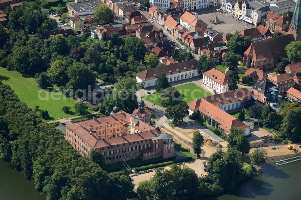 Aerial image Eutin - Building and castle park systems of water castle Eutin in Eutin in the state Schleswig-Holstein