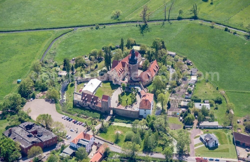 Aerial photograph Gommern - Building and castle park systems of water castle in Gommern in the state Saxony-Anhalt, Germany