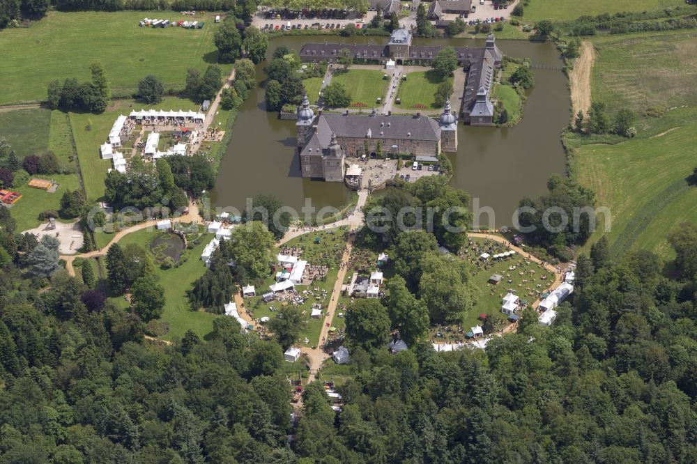 Lembeck from above - Building and castle park systems of water castle in Lembeck at Ruhrgebiet in the state North Rhine-Westphalia, Germany