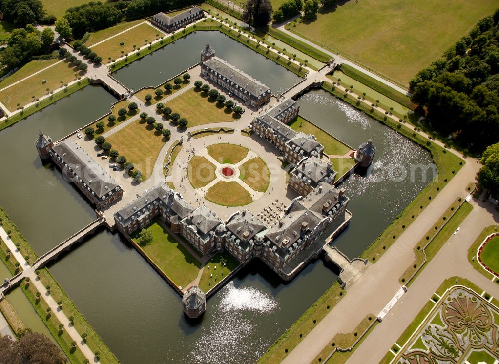 Nordkirchen from above - Building and castle park systems of water castle in Nordkirchen in the state North Rhine-Westphalia, Germany