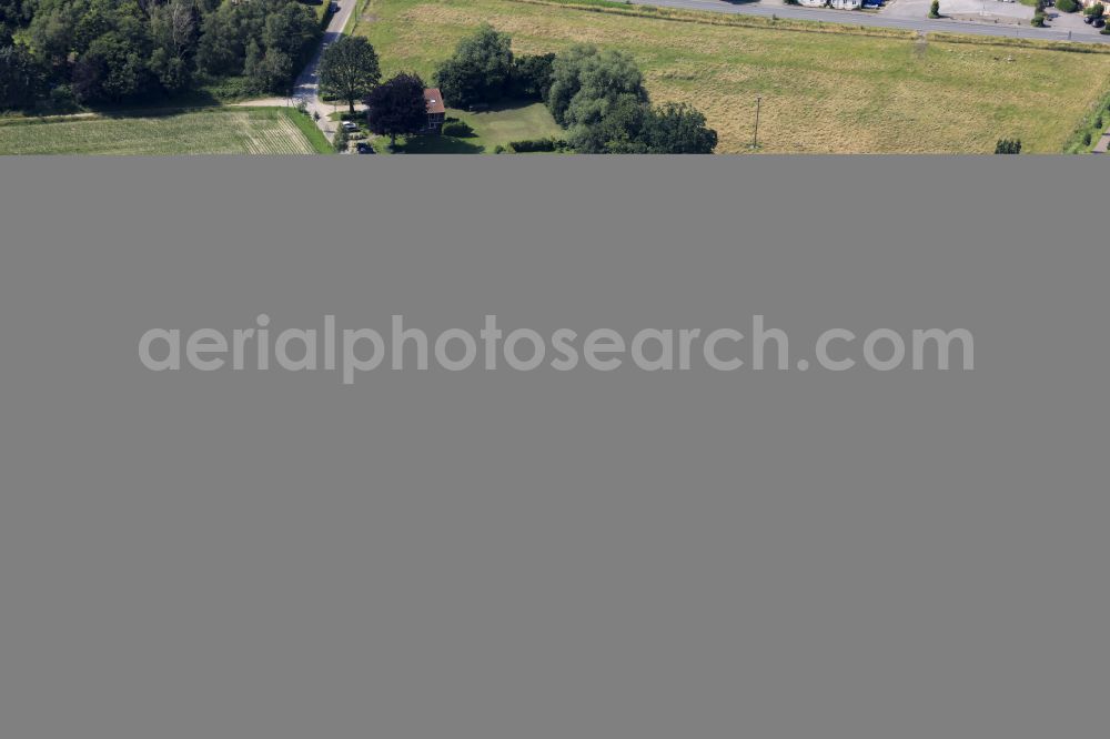 Raesfeld from above - Building and castle park systems of water castle Raesfeld on street Freiheit in Raesfeld in the state North Rhine-Westphalia, Germany