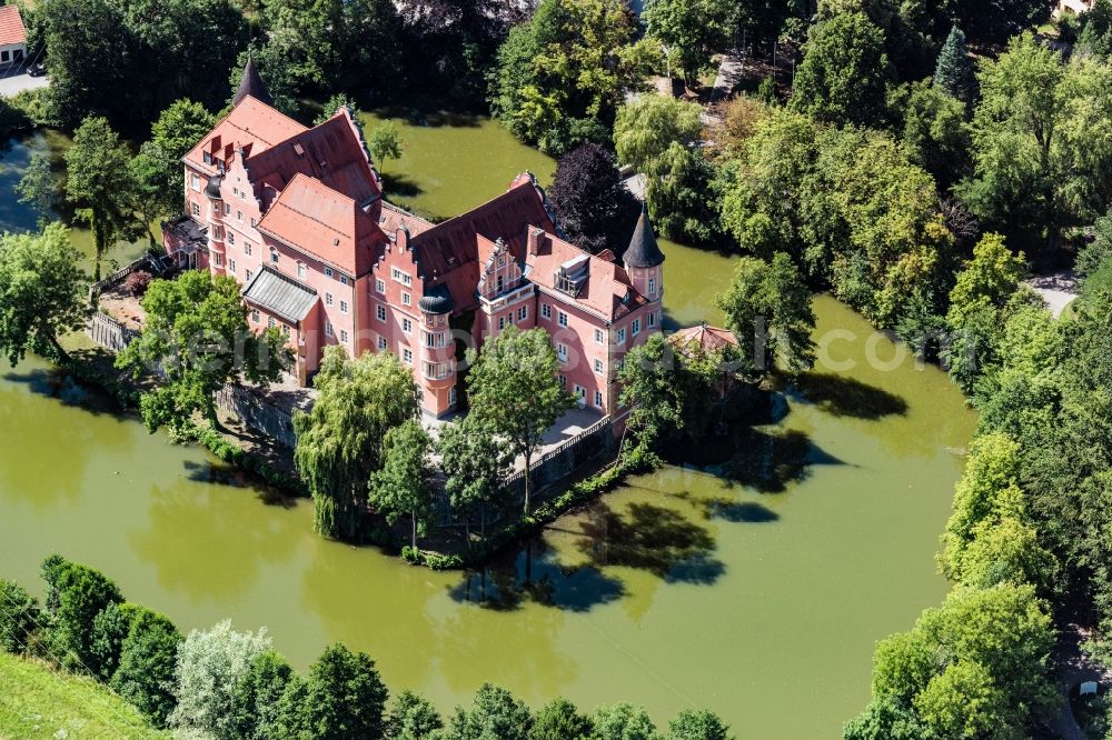 Aerial image Taufkirchen (Vils) - Building and castle park systems of water castle Taufkirchen in Taufkirchen (Vils) in the state Bavaria, Germany