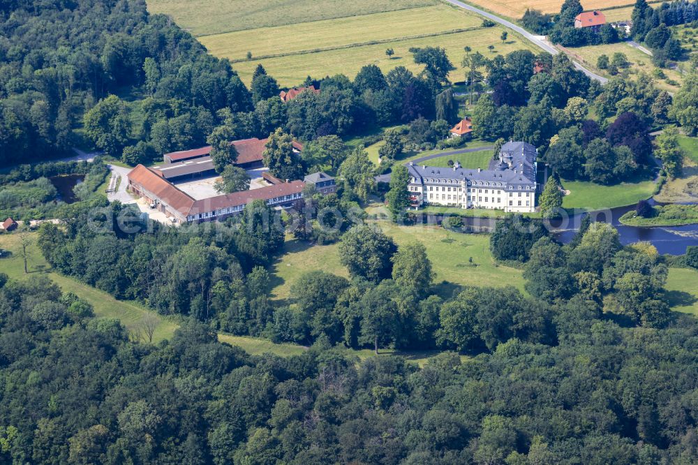 Rosendahl from above - Building and castle park systems of water castle Varlar on street Varlar in Rosendahl in the state North Rhine-Westphalia, Germany