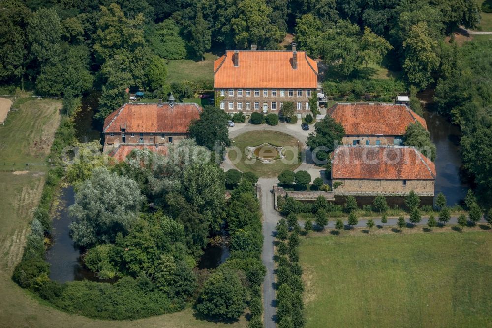 Drensteinfurt from above - Building and castle park systems of water castle Venne in Drensteinfurt in the state North Rhine-Westphalia, Germany