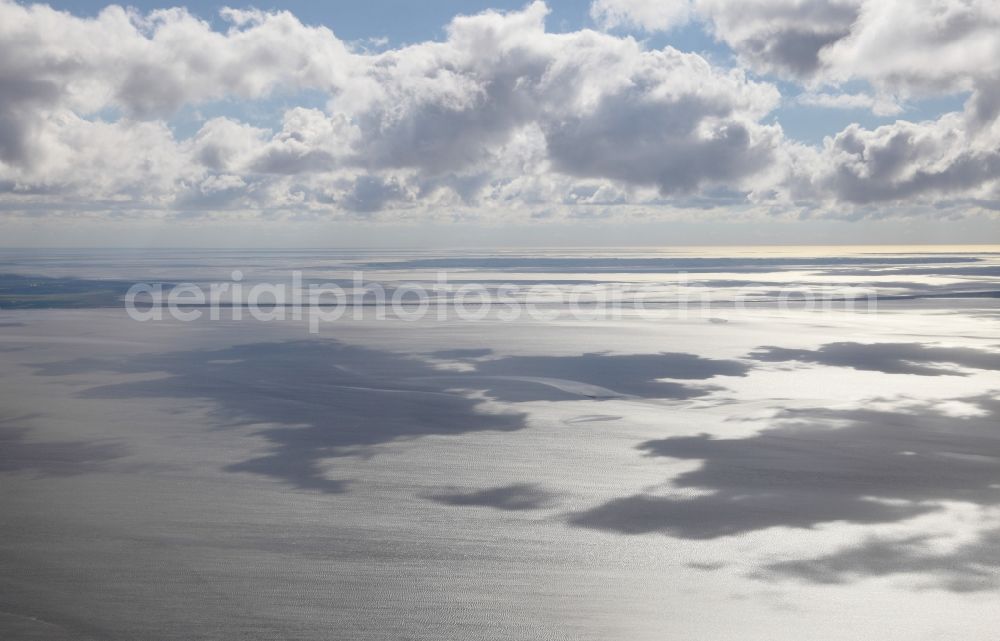 Aerial image Hoejer Sogn - Water landscape east of the island of Sylt and west of Hoejer in Denmark