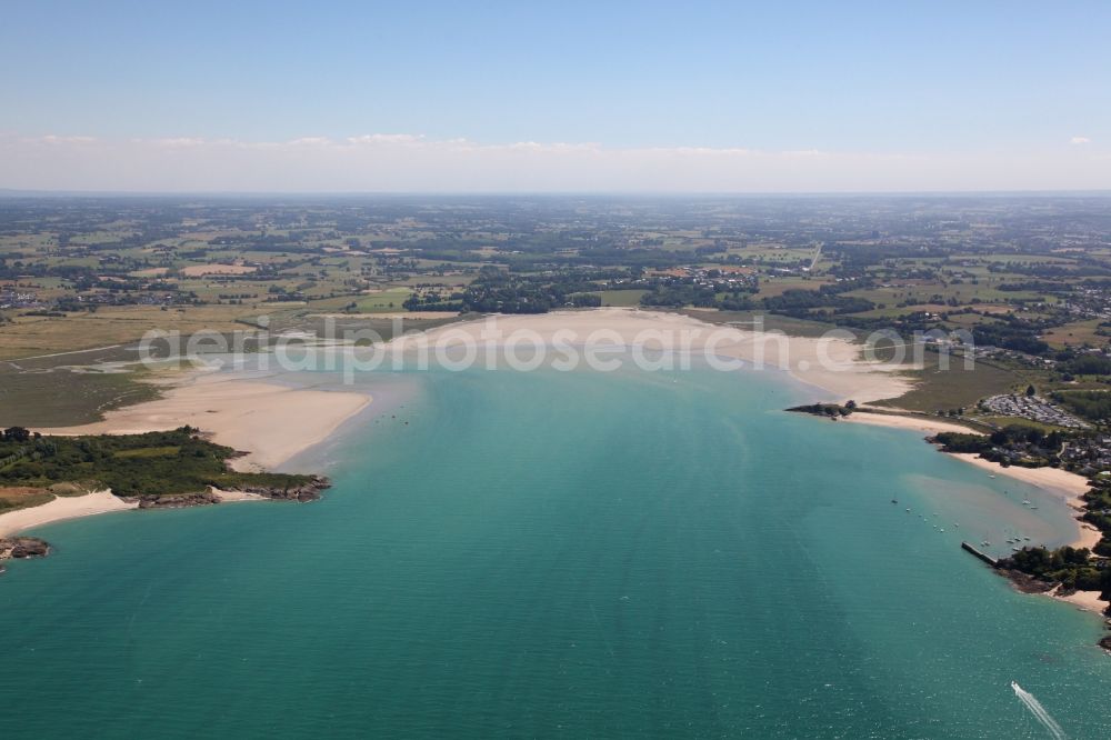 Lancieux from above - Water surface at the bay along the sea coast at Lancieux in Brittany, France