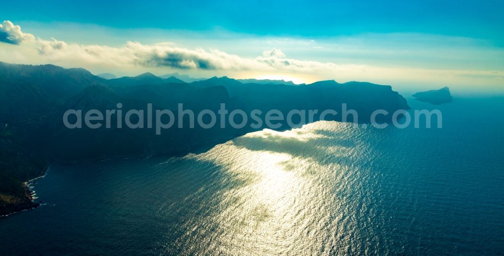 Andratx from above - Water surface at the seaside of Balearic Sea in Andratx in Balearic Islands, Spain