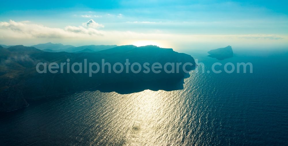 Andratx from the bird's eye view: Water surface at the seaside of Balearic Sea in Andratx in Balearic Islands, Spain