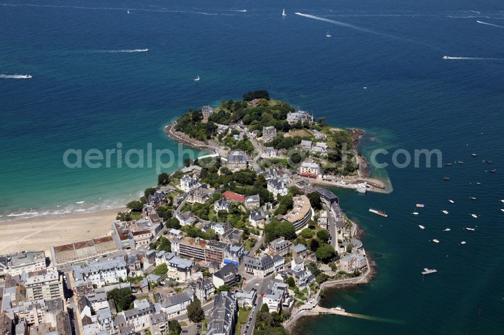 Aerial image Dinard - Water surface at the seaside in Dinard in Bretagne, France