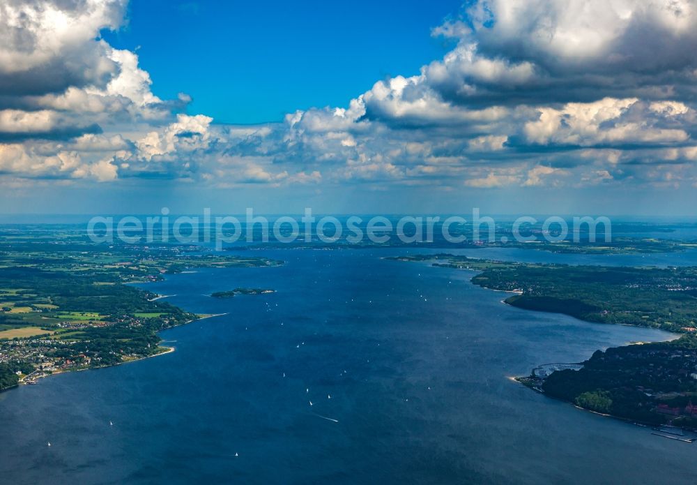 Flensburg from above - Water surface at the seaside Flensburger Foerde in Flensburg in the state Schleswig-Holstein, Germany