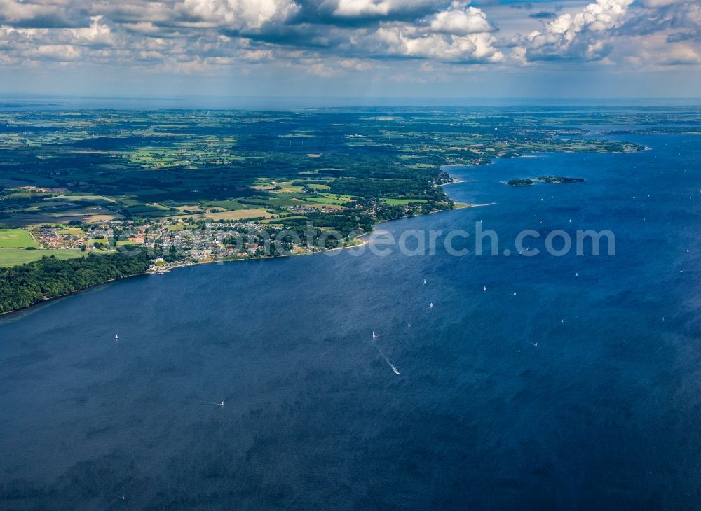 Flensburg from the bird's eye view: Water surface at the seaside Flensburger Foerde in Flensburg in the state Schleswig-Holstein, Germany