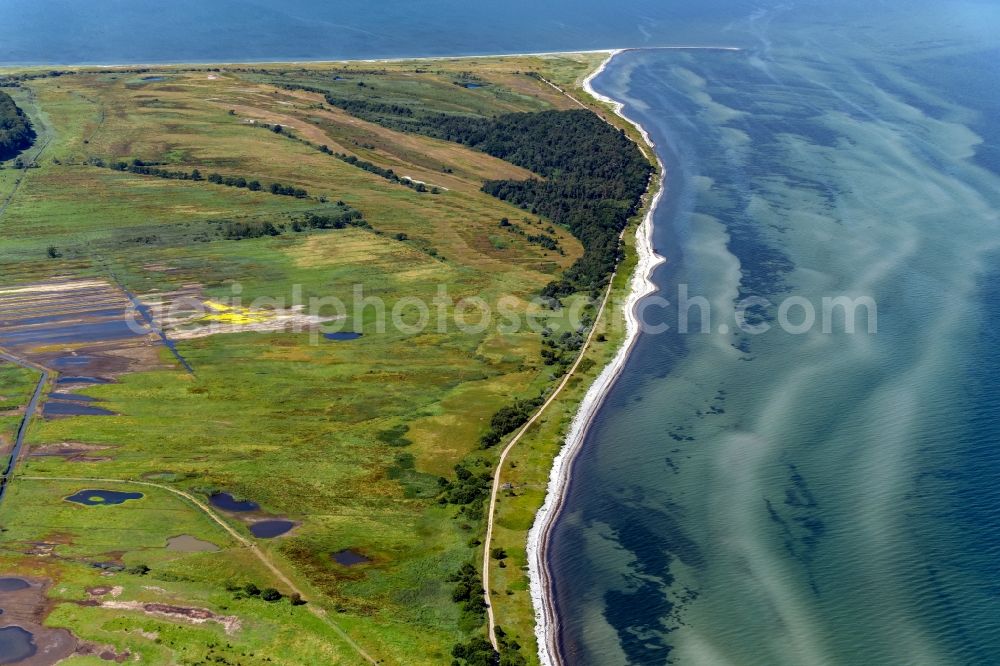 Aerial photograph Geltinger Birk - Water surface at the seaside on Geltinger Birk in the state Schleswig-Holstein, Germany