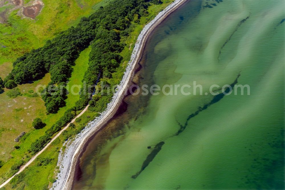 Geltinger Birk from the bird's eye view: Water surface at the seaside on Geltinger Birk in the state Schleswig-Holstein, Germany