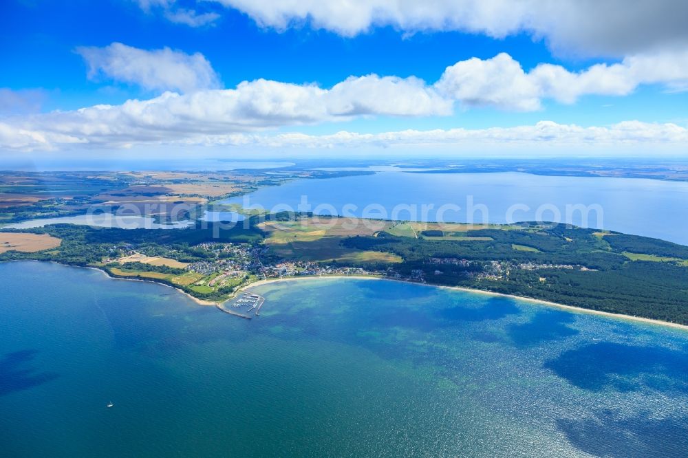 Aerial photograph Glowe - Water surface at the seaside in Glowe in the state Mecklenburg - Western Pomerania, Germany