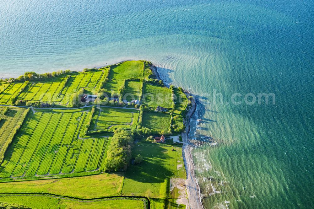 Aerial photograph Habernis - Water surface at the seaside on baltic sea in Habernis in the state Schleswig-Holstein, Germany