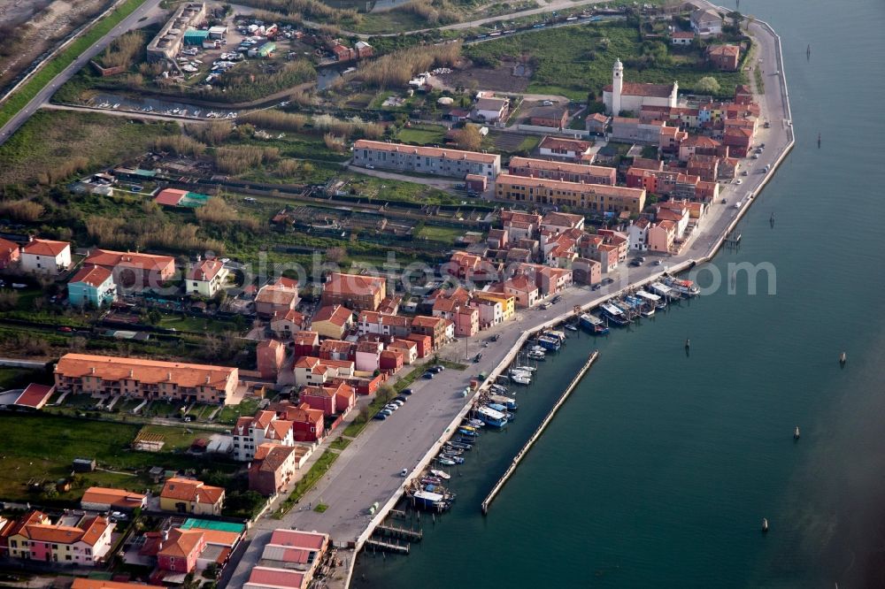 Aerial photograph Chioggia - Water surface at the seaside Mediterranean Sea in Chioggia in Veneto, Italy