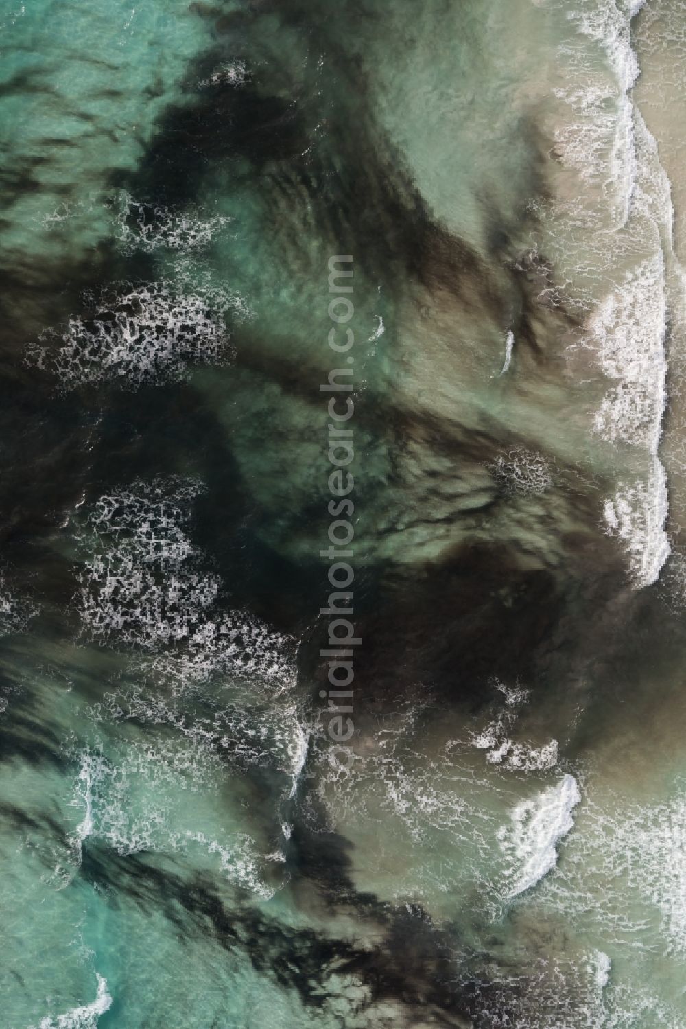 Llucmajor from the bird's eye view: Water surface at the seaside of mediteran sea in Llucmajor in Balearic Islands, Spain