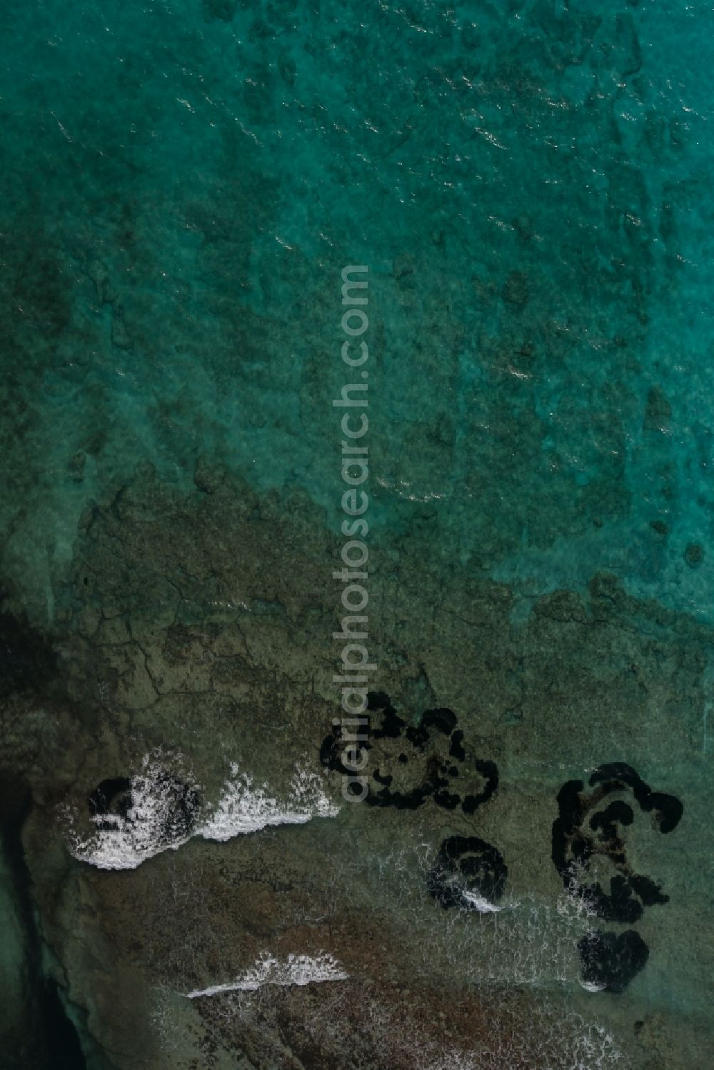 Llucmajor from the bird's eye view: Water surface at the seaside of mediteran sea in Llucmajor in Balearic Islands, Spain