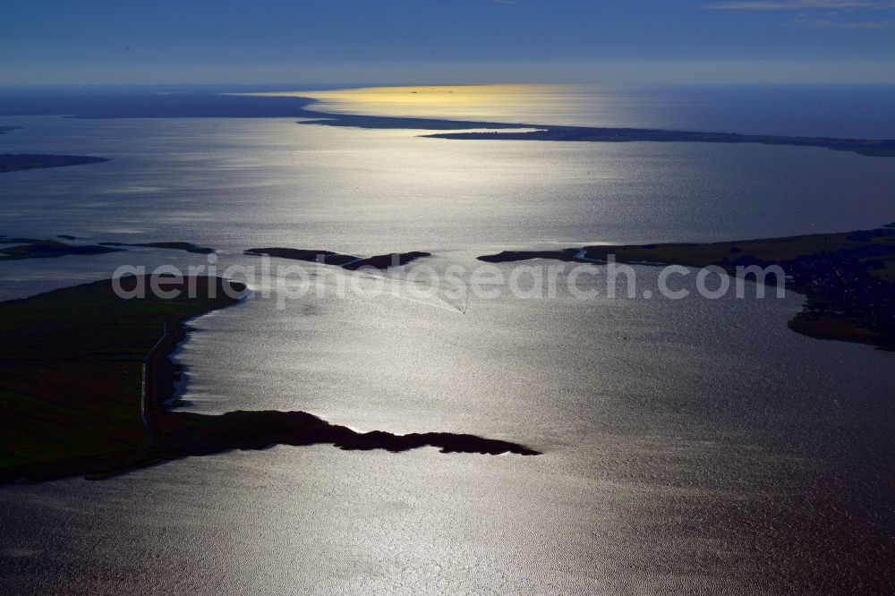 Aerial image Born a. Darß - Water surface on the sea coast of the Ostee with a view of the Saaler Bodden in Born am Darss on the Baltic Sea coast in the state Mecklenburg - Western Pomerania, Germany
