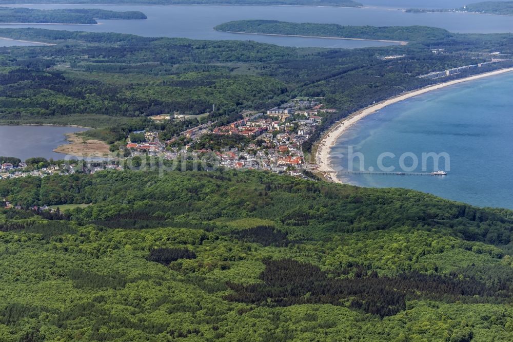 Binz from the bird's eye view: Water surface at the seaside the Baltic Sea in Binz in the state Mecklenburg - Western Pomerania