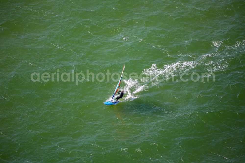 Aerial image Gager - Water surface at the seaside the Baltic Sea in Gager in the state Mecklenburg - Western Pomerania