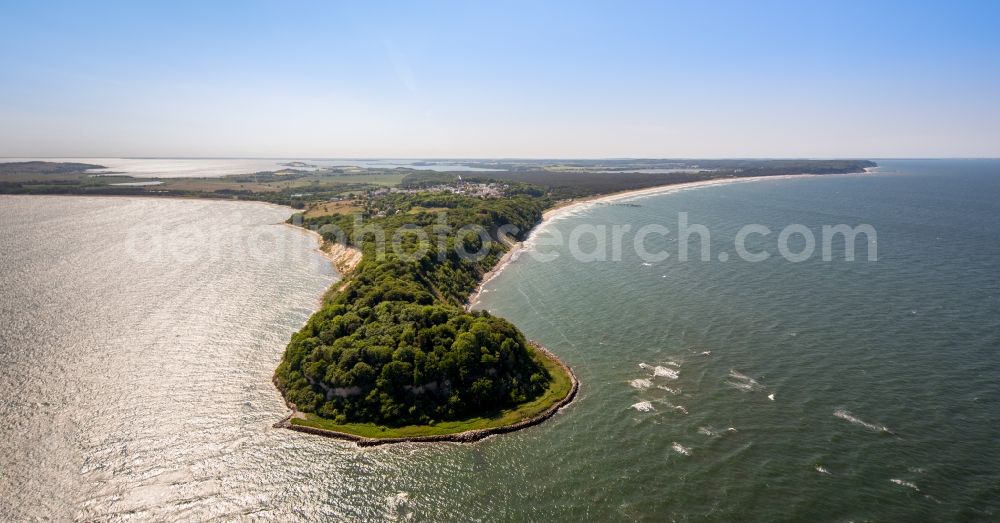 Göhren from above - Water surface at the seaside the Baltic Sea in Goehren in the state Mecklenburg - Western Pomerania