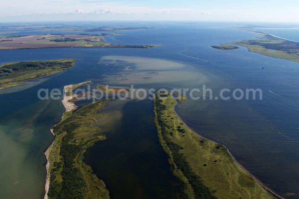 Aerial photograph Insel Hiddensee - Water surface at the seaside the Baltic Sea on the island Hiddensee in the state Mecklenburg - Western Pomerania