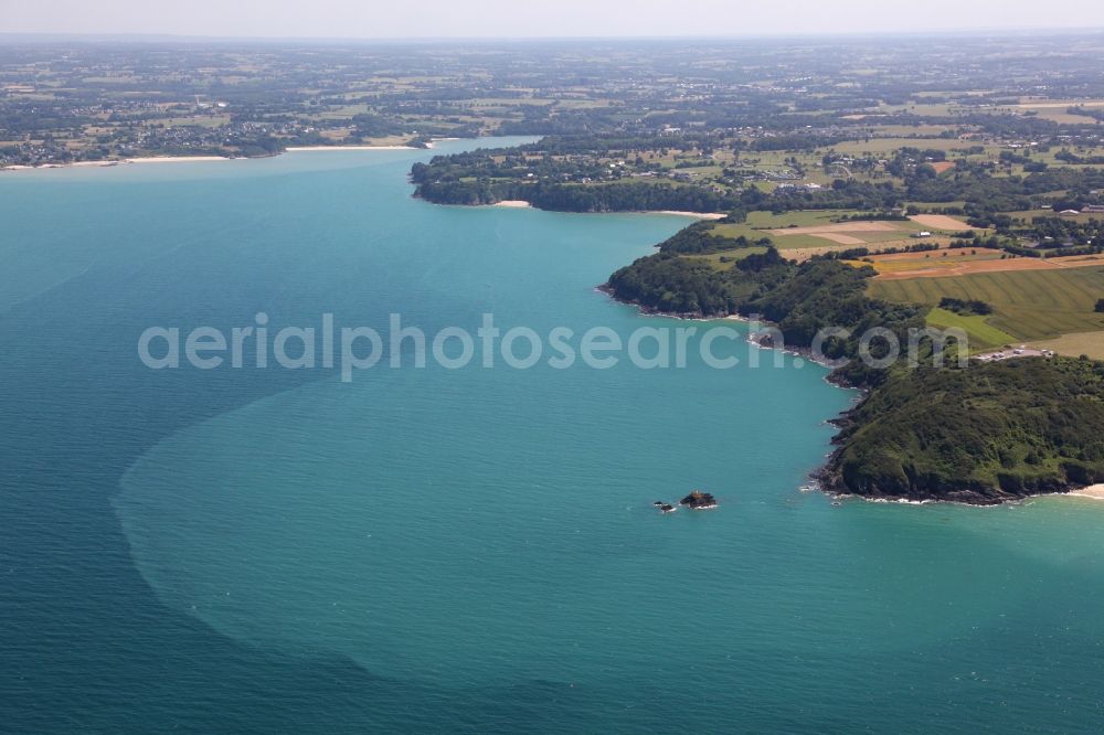 Saint-Cast-le-Guildo from above - Water surface at the seaside in Saint-Cast-le-Guildo in Brittany, France