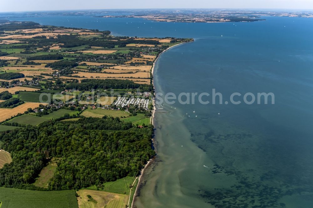 Aerial photograph Steinbergholz - Water surface at the seaside of the baltic sea in Steinbergholz in the state Schleswig-Holstein, Germany