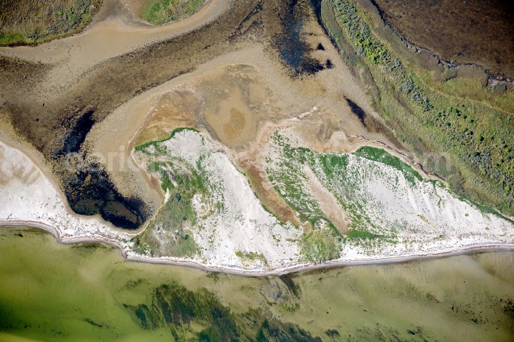 Insel Hiddensee from above - Water surface with sandbank at the seaside the Baltic Sea on the island Hiddensee in the state Mecklenburg - Western Pomerania