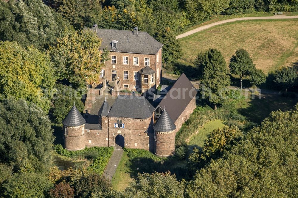 Oberhausen from above - View of the Castle Vondern in the Municipality of Osterfeld Oberhausen. It was first mentioned the 13th Century, and is now used by the city of Oberhausen for concerts and weddings