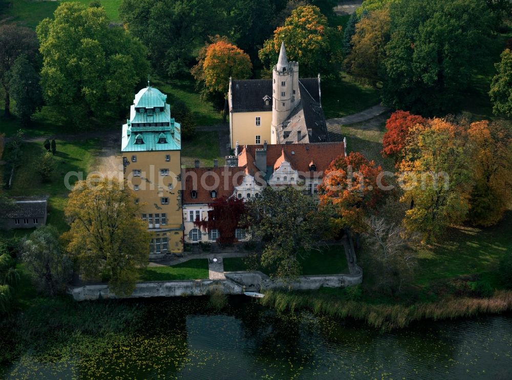 Groß Leuthen from the bird's eye view: Water Castle Groß Leuthen in Brandenburg