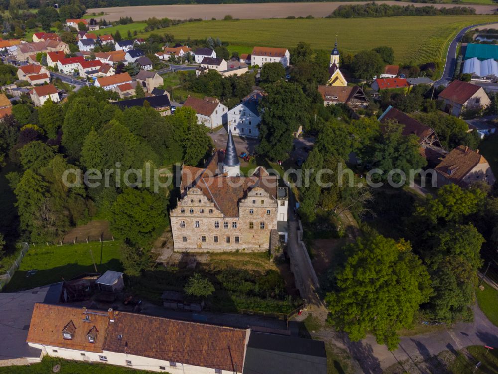 Aerial photograph Niederau - Oberau Water Castle in Niederau in the state of Saxony, Germany