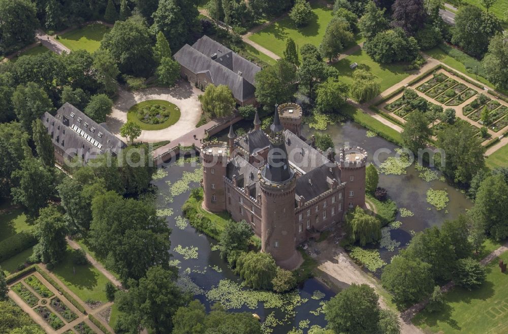 Aerial image Bedburg-Hau - 06/09/2012 Bedburg-Hau View of the water tower Moyland in the state of North Rhine-Westphalia. The neo-Gothic monument is home to a museum's extensive collection of modern art of the brothers van der Grinten and is a popular destination on the Lower Rhine