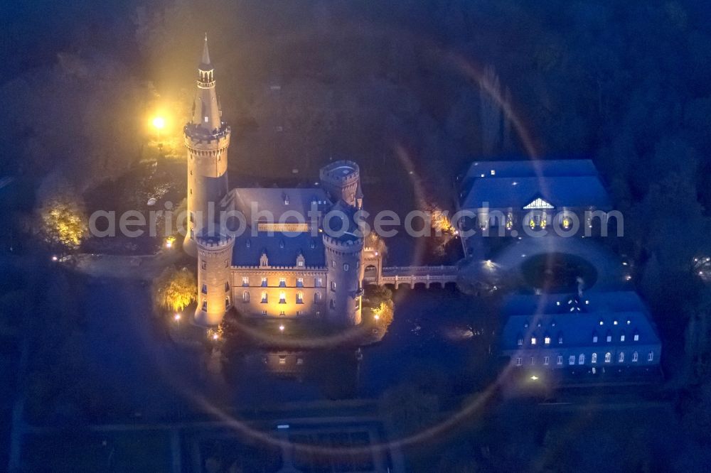 Aerial image Bedburg-Hau - 06/09/2012 Bedburg-Hau View of the water tower Moyland in the state of North Rhine-Westphalia. The neo-Gothic monument is home to a museum's extensive collection of modern art of the brothers van der Grinten and is a popular destination on the Lower Rhine